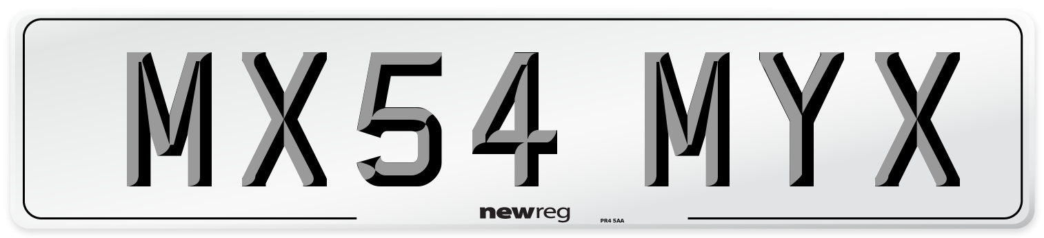 MX54 MYX Number Plate from New Reg